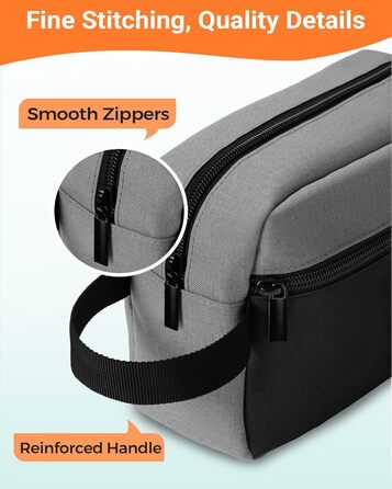 Чоловіча дорожня туалетна косметичка, водонепроникна, з кишенею для гоління та ручкою, органайзер для косметики, спортзал, душ, ванна кімната, подарунок для чоловіків, чорно-сіра