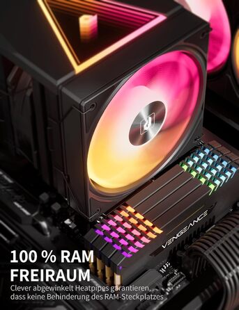 upHere UE2 Elite KC8C: Потужний кулер CPU з ARGB підсвічуванням (120мм, 8 heatpipes, 280W) для AM5/AM4/AM3, Intel 1851/1700/115x/1200