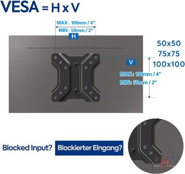 Кріплення для телевізора Mounting Dream для кемпінгу/RV, сумісне з телевізорами 10-26 дюймів, VESA 50x50-100x100mm, до 15кг, поворотне, нахильне, з блокуванням