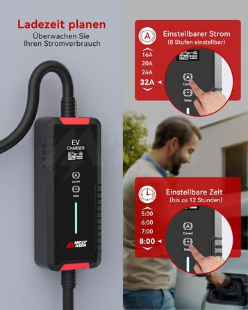 Кабель для зарядки електромобіля Type 2 Schuko 3.6 кВт, 7м, IP65, 16A, Mode 3
