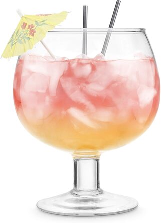 Final Touch Fishbowl Cocktail Glass XL 1.3 l | Party Margarita Daiquiri Blue Lagoon Giant Drinking Cup