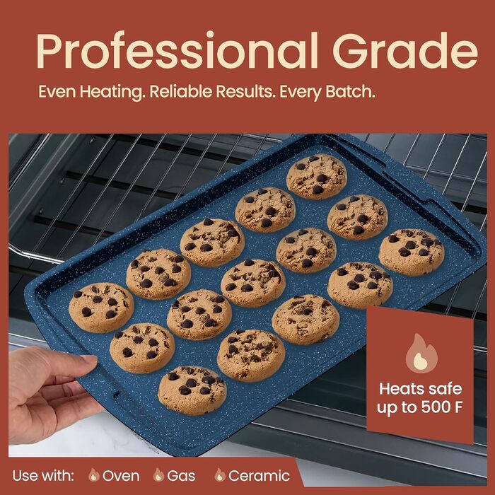 Набір форм для випічки Royal Blue (10 шт.), з антипригарним покриттям, з вуглецевої сталі, стакеможний, економний, придатний для миття в посудомийній машині, стійкий до бруду, без PFOA/PFOS/PTFE, термостійкий до 230°C