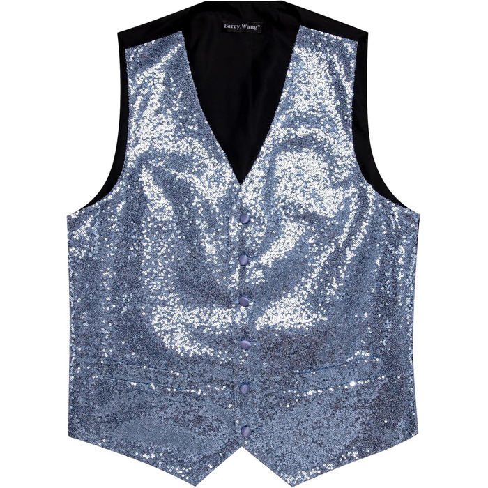 Блакитна жилетка для чоловіків Barry.Wang з паєтками, метеликом, комплект, блискуча, для вечірок, фестивалів, дискотек, випускного, XL
