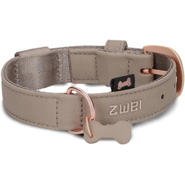 Нашийник для собак ZWEI Leo LE10 з якісної штучної шкіри, регульований, 28-38 см, різні кольори (капучино)