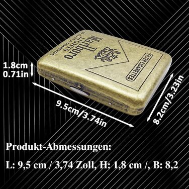 Металеве етажерка для сигарет на 20 штук, сімейний дизайн, нержавіюча сталь, підходить для чоловіків та жінок, 2 шт. (1 шт. Marlboro)