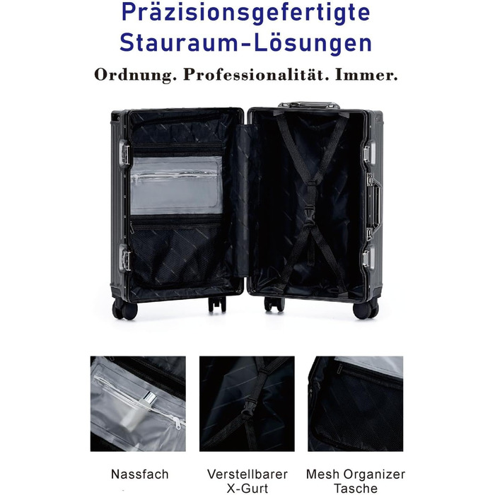 Валіза Aoliwei 67 см, жорсткий корпус з полікарбонату, 65 л, з підстаканником та TSA-замком, 4 колеса, сіра (розмір S)