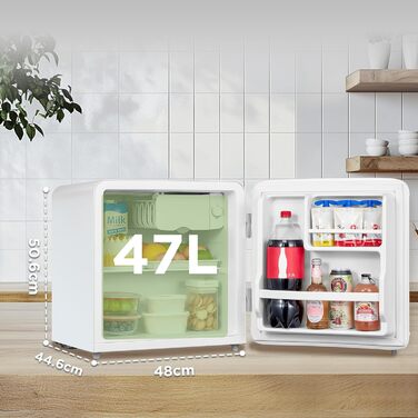 Холодильник Comfee RCD50RE2EURT(E) Retro, 47 л, Mini, червоний, для дому, офісу, готелю, енергоклас E