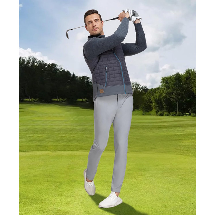 Little Donkey Andy Легка пухова жилетка для чоловіків, тепла безрукавка, outdoor куртка для піших прогулянок, подорожей, бігу, XXL, темно-сірий