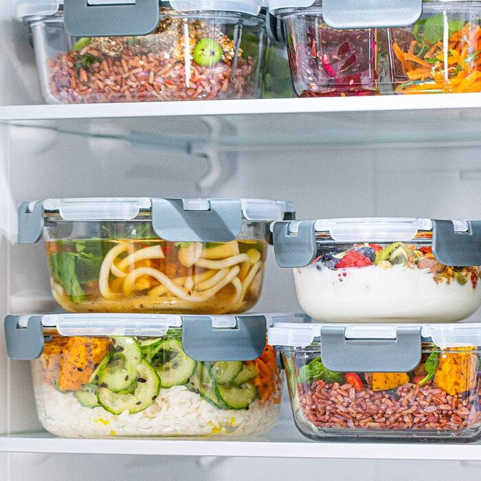 Контейнери для їжі Igluu Meal Prep, скляні, набір 3 шт (400/650/950 мл) - BPA-free, мікрохвильовка, духовка, морозилка, посудомийка