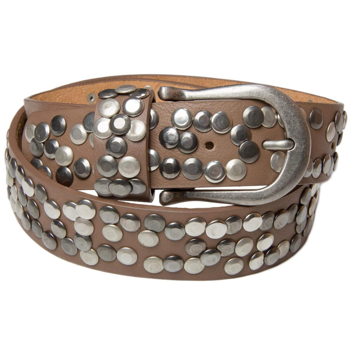 Жіночий ремінь styleBREAKER з заклепками 4 см, екошкіра, металева пряжка, вінтажний стиль для джинсів, регульований