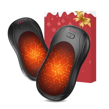 Електричний грілка для рук, USB грілка для рук, 2 шт. - подарунок для жінок, чоловіків, дітей. 3 режими, до 18 годин тепла, для гольфу, кемпінгу, полювання. Чорний
