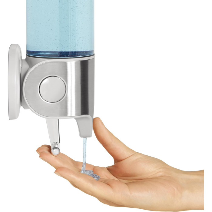 Simplehuman Wall Mounted Double Soap Dispenser - Brushed Stainless Steel, 444ml x 2 - 5 Year Warranty