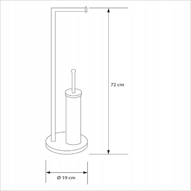 Підставка для ванної кімнати модель 104 з тримачем для паперу та йоржиком для унітаза, срібляста