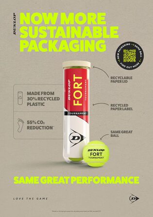 Dunlop Fort Tournament Tennis Balls - For Clay, Hard & Grass Courts (3 x 4 Balls)