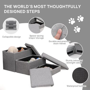 Сходинки для собак: 2-ярусні, складані, для маленьких та середніх собак, з регульованими сходинками, для ліжка, дивана