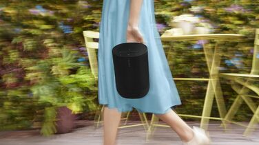 Sonos Move 2: Портативна бездротова колонка Wi-Fi/Bluetooth, чорна. До 24 год роботи, зарядка без дротів, сумісність з Alexa