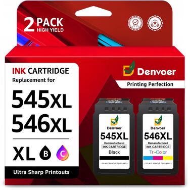 Картриджі Denvoer для принтерів Canon Pixma (PG-545XL та CL-546XL), сумісні чорнильні картриджі