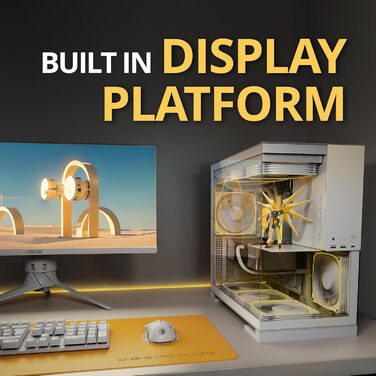 Корпус для ПК Geometric Future M5 з темнованим склом, Mid Tower, E-ATX/ATX, для геймінгу, сталь 1.2mm, Type C, без інструментів, підтримка радіатора 360/420, двокамерний, GEO-M5-BNY (білий, скляна версія з 5 вентиляторами 140x140)