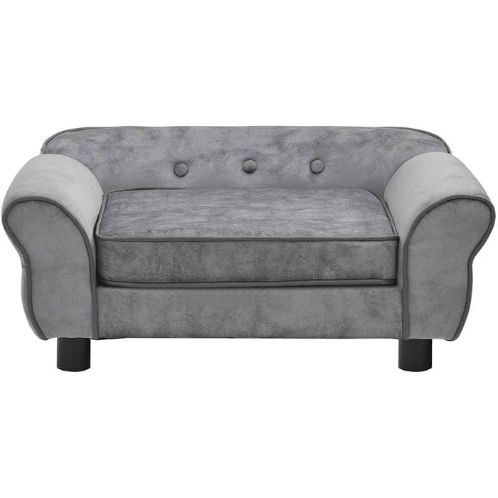 Софа для собак VidaXL сірого кольору 72x45x30 см, м'яка лежанка для домашніх тварин