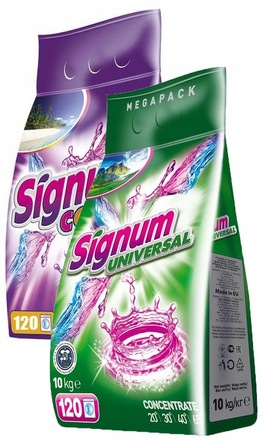 Пральний порошок Signum UNIVERSAL / Білий Clovin, 10 кг, 120 прань, 2в1
