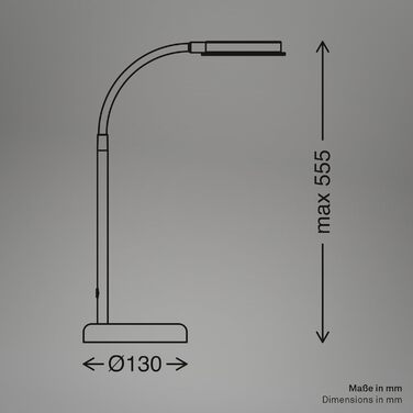 LED лампа BRILONER для столу з сенсорним управлінням, регульована яскравість, поворотна, чорна. Ідеально для дому та офісу, читання. Розміри: 32,5x13x40 см