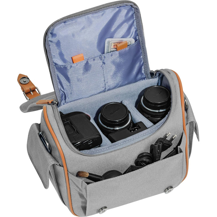 Сумка для камери PEDEA 'Vintage' з захисною плівкою для дисплея Canon, Nikon, Pentax, XL (Сірий)