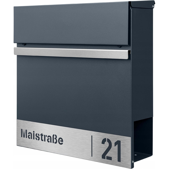 Поштова скринька настінна Anthrazit RAL 7016, для газет, велика (XXL Laser 3) з/без адреси