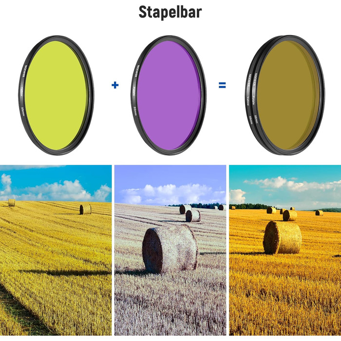 Набір фільтрів об'єктива NEEWER 9 шт. (55mm) з кольорового скла: червоний, оранжевий, синій, жовтий, зелений, коричневий, фіолетовий, рожевий, сірий