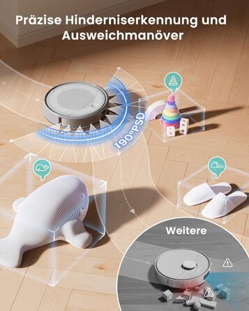 Робот-пилосос LEFANT M310 Ultra з функцією миття підлоги, сірий. Anti-Tangle, точне уникнення перешкод, керування через додаток та Alexa. Для тварин, килимів.