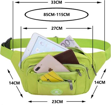 Водонепроникна поясна сумка для чоловіків та жінок, спортивна, для бігу, трекінгу, велосипедна, для ножа та туристичного інструменту (Зелена)