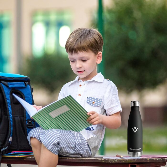 Термос-пляшка 750 мл, з нержавіючої сталі, BPA-Free, для спорту, подорожей, дітей, на відкритий простір, термоізоляція, витримує газовані напої, чорний, темно-зелений