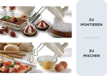 Міксер ручний Ariete Vintage 1548, 450W, Бежевий, 5 швидкостей, турбо-функція, 2 насадки для тіста та збивання