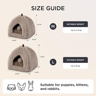 Кігтечка для котів BEDSURE велика, 44x44x44 см, з плюшевим будиночком, знімним килимком та іграшкою, для дому, (40x40x40 см, верблюжий)