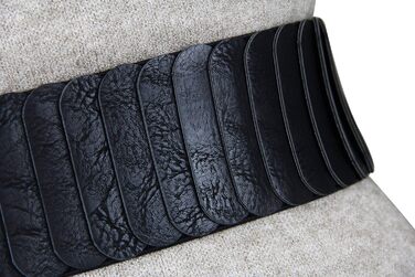 Жіночий еластичний пояс-гумка Vanessa & Melissa, ширина 6 см, срібна пряжка, чорний, 75 см (75-90 см талія)