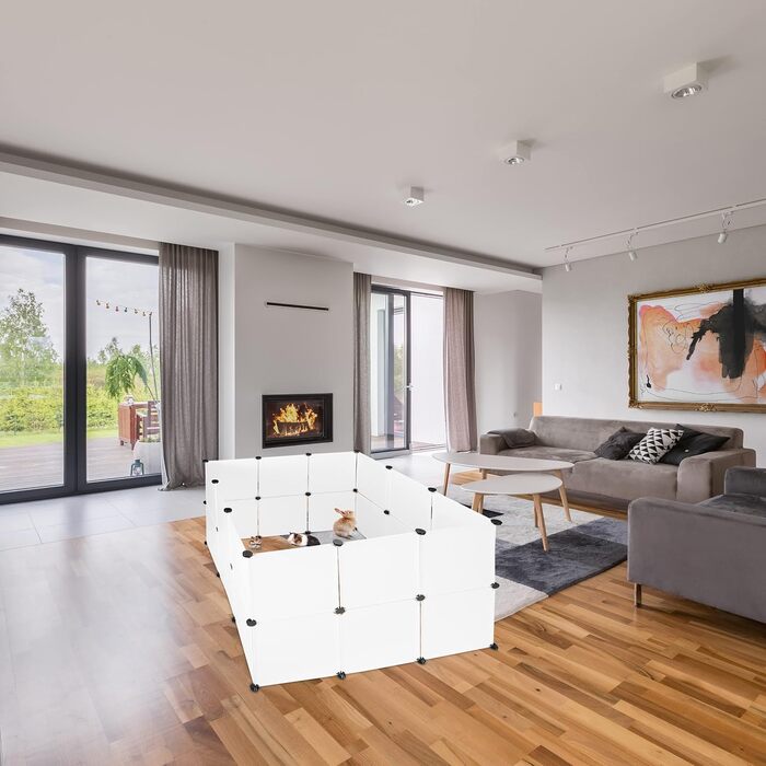 Клітка-загон для дрібних тварин Relaxdays, біла, 92 x 110 x 110 см, 24 шт.