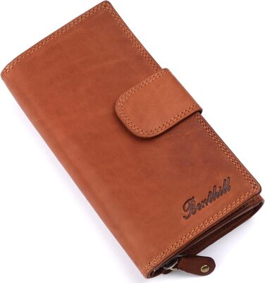 Benthill Large Wallet for Women Leather | Large Card Holder Wallet | Long Wallet with RFID Protection | Genuine Leather Women's Purse including Gift Box, Color: Brown