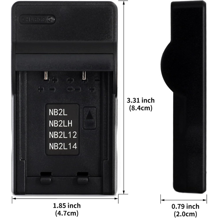 Зарядний пристрій USB NB-2L LCD для Canon EOS 350D 400D та серії PowerShot, Optura, ZR, MV
