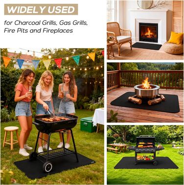 Негорючий килимок для гриля 100x150 см: захист від жару та антипригарне покриття для газових та вугільних грилів