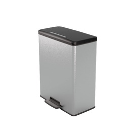 Сміттєвий кошик Curver Deco Bin, пластиковий, сріблястий металік, 65 л