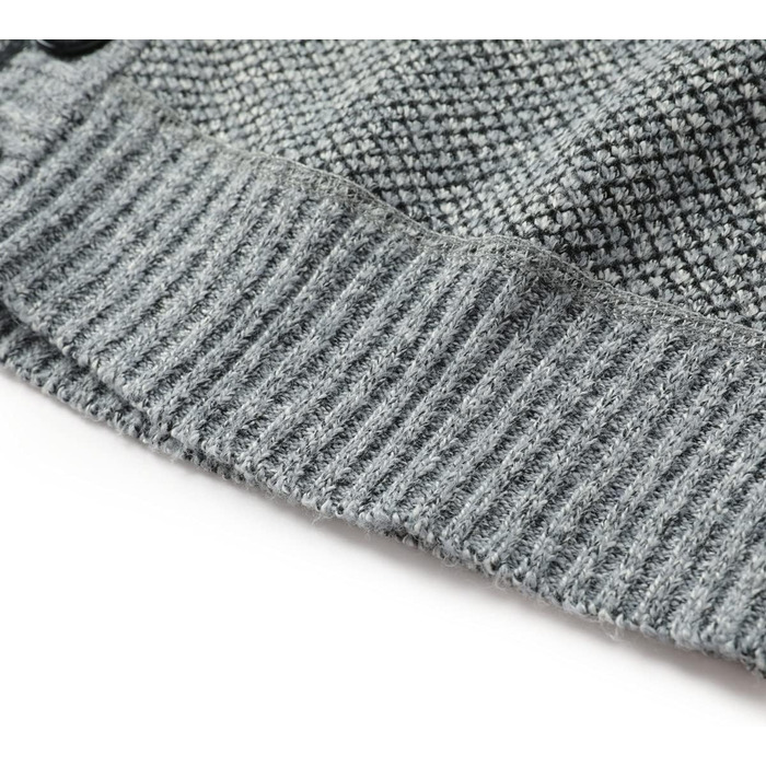 Чоловічий кардиган Allthemen з V-подібним вирізом, з підкладкою, на кнопках, грубий трикотаж, теплий перехідний жакет (4XL, світло-сірий)