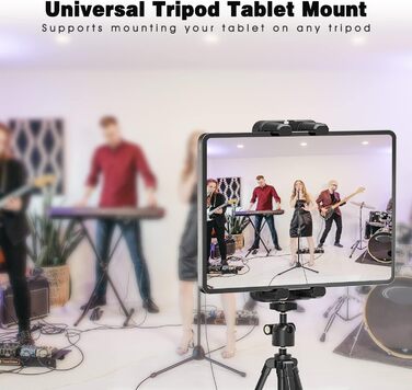 Тримач-адаптер для планшета iPad (Pro, Air, Mini) з кульковим шарніром для штатива, селфі-стіка та монопода, сумісний з планшетами від 4,7 до 12,9 дюймів