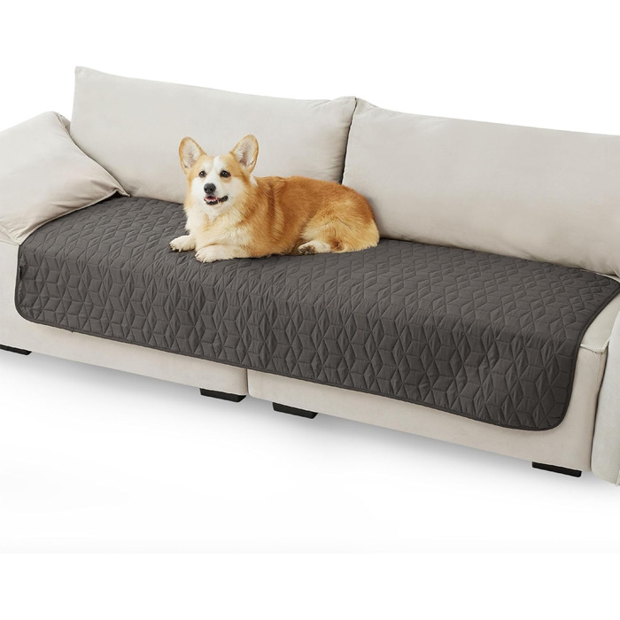 Водонепроникний коврик для собак Bedsure, 76 x 182 см, антиковзаюча підстилка для дивана, м'яка, зносостійка, для дому, сірий