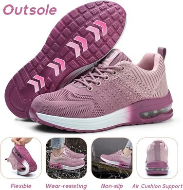 Легкі робочі черевики для чоловіків та жінок. Безпечні черевики з металевим носком, спортивного стилю, антиковзаючі, дихаючі. Робочі черевики (37 EU, фіолетовий)