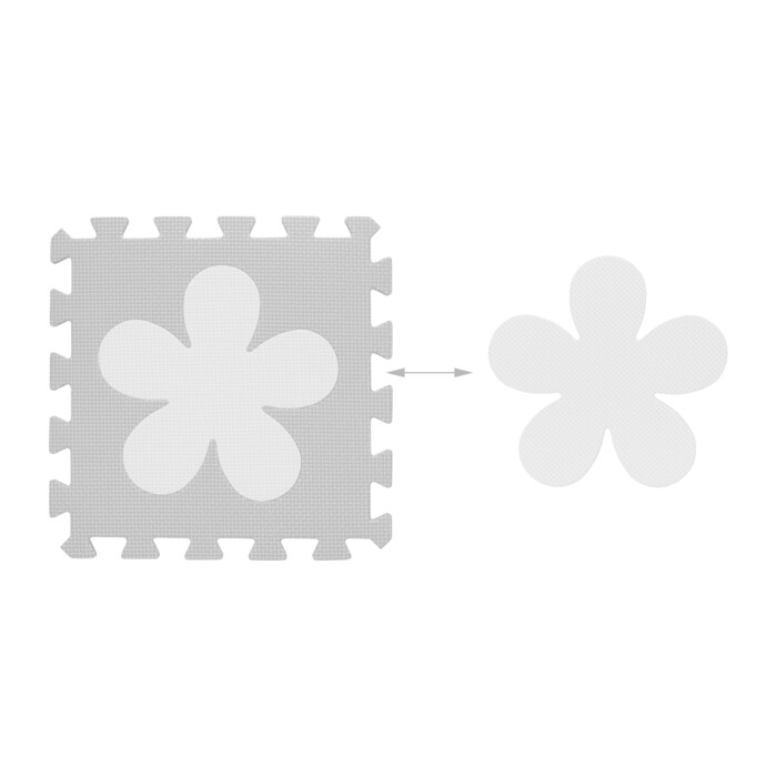 Relaxdays Puzzle Mat with Flower Pattern
