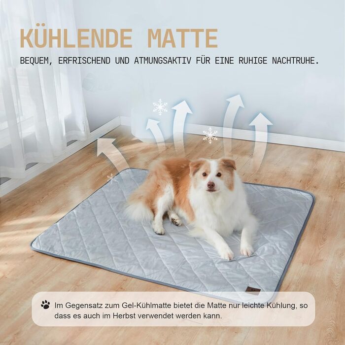 Килимок для собак та котів, ультрам'який, водонепроникний, 75x60 см, можна прати, з двостороннім охолодженням та підігрівом для цілорічного комфорту, сірий та білий (89x75 см, сірий та білий)