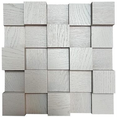 Акустичний диффузор 2D 500 дерев'яна настінна панель 30x30см (Білий)