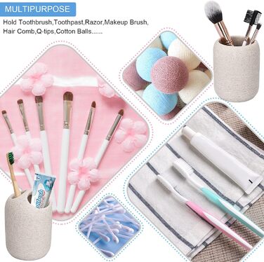 Набір аксесуарів для ванної кімнати L'ARL GMVOI, 4 шт., бежевий: себорегулятор, тримач для зубних щіток, стакан, мильниця