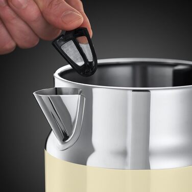 Електричний чайник Russell Hobbs 1.7л, 2400W, Retro Creme, з регулюванням температури, LED-дисплей, нержавіюча сталь