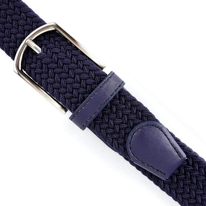 Плетений пояс з еластичного полотна для чоловіків, жінок та юніорів, багатокольоровий, блакитний, 70/75 см, розмір S