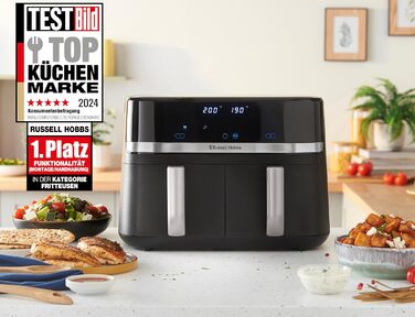 Фритюрниця Russell Hobbs SatisFry з 2 камерами, 9л, Rapid AirFryer, 9 програм, тиха робота, миється в посудомийній машині